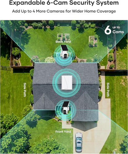 firstrend Solar Security Cameras Wireless Outdoor, 2K Color Night Vision