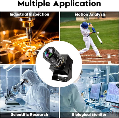 4K Webcam 1080P@120fps USB Steaming Camera with 3.6-10mm Varifocal Manual Lens,12Megapixel UVC Free Driver Compatible Computer, Plug and Play for Conferencing 3D Printer Industrial Security