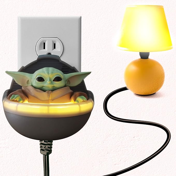 Clapper Star Wars - The Mandalorian - The Child aka Baby Yoda Talking Night Light by Joseph Enterprises, Wireless Sound Activated On/Off Light Switch, Clap Detection