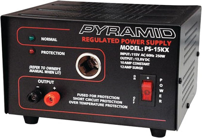 Pyramid Car Audio PS15K 10-Amp Power Supply with Car-Charger Adapter