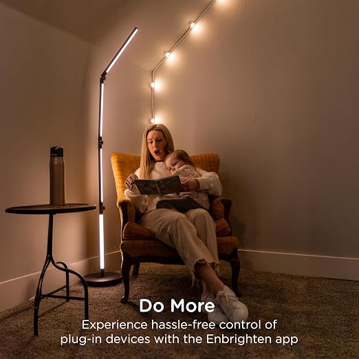 Enbrighten Matter Indoor Smart Plug, 1 Grounded Outlet, White | Matter Compatible, Indoor Use, No Hub Required, Works with Alexa & Google Home