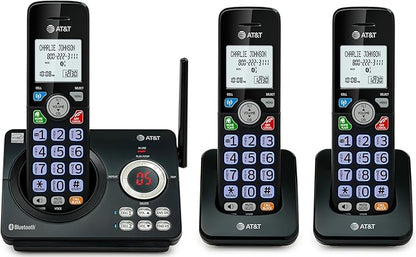 AT&T DL72379 3-Handsets DECT 6.0 Cordless Landline Phone with Bluetooth Connect to Cell, Smart Call Blocker, Digital Answering System, Big Buttons, Unsurpassed Range & ECO Mode