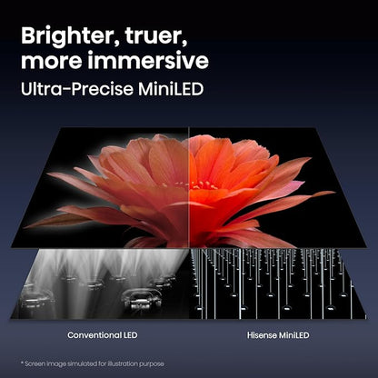 Hisense 75" U7 Mini-LED ULED 4K UHD Best Premium Gaming Smart Google TV (75U7SG, 2026 NEW) - Hi-QLED, Native 165Hz, VRR 330, HDR10+, Dolby Vision IQ·Atmos, IMAX Enhanced, Anti-Reflection, 2.1.2 Ch
