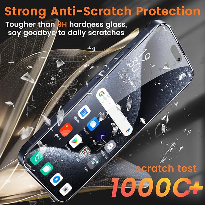Lesakit 4+4 Pack Privacy Screen Protector for iPhone 15 Pro 6.1-Inch with 4 Pack Camera Lens Protector, Anti Spy Tempered Glass Film 9H Hardness Case Friendly