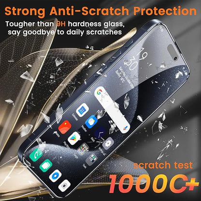 Lesakit 4+4 Pack Privacy Screen Protector for iPhone 15 Pro 6.1-Inch with 4 Pack Camera Lens Protector, Anti Spy Tempered Glass Film 9H Hardness Case Friendly