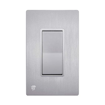 ENERLITES Elite Series Decorator Light Switch with Brushed Screwless Wall Plate, Single Pole, 3 Wire, Grounding Screw, Residential Grade, 15A 120V, UL Listed, 91150-SVWBP, Silver with Wall Plate