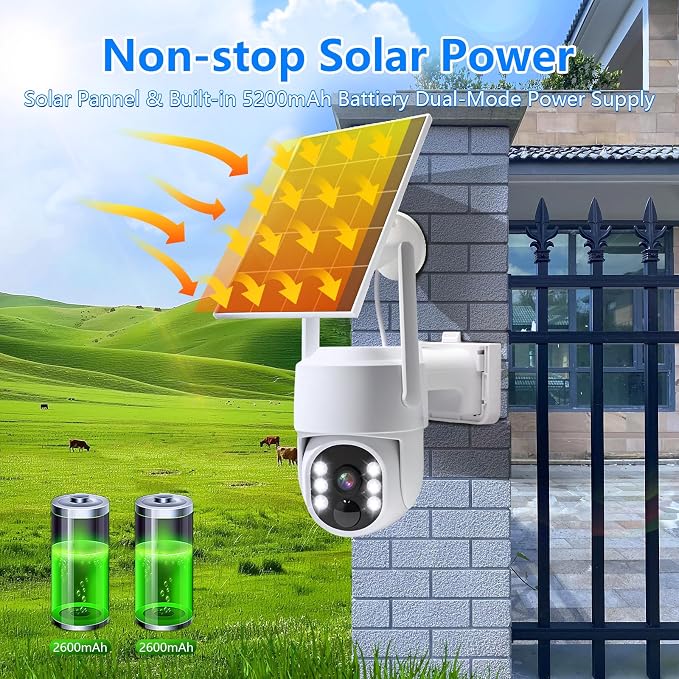 4 Packs WiFi Solar Security Cameras NVR Kits System