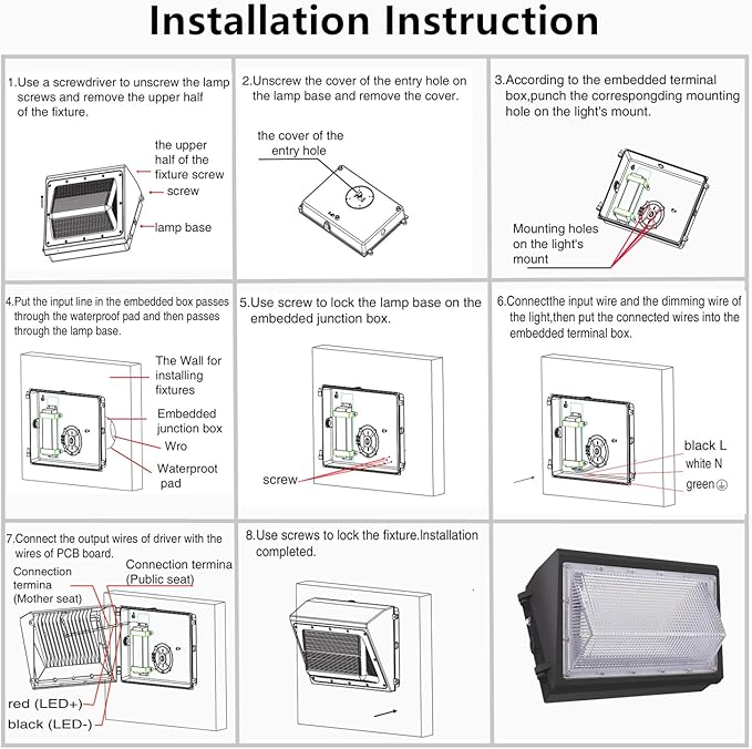 Dusk to Dawn 150W LED Wall Pack Light, 21000LM 800-1000W HPS/HID Equivalent, 5000K Daylight Commercial Outdoor Security Lighting with Photocell Sensor, ETL for Parking Garages,Warehouse,Entrance
