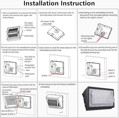 Dusk to Dawn 150W LED Wall Pack Light, 21000LM 800-1000W HPS/HID Equivalent, 5000K Daylight Commercial Outdoor Security Lighting with Photocell Sensor, ETL for Parking Garages,Warehouse,Entrance