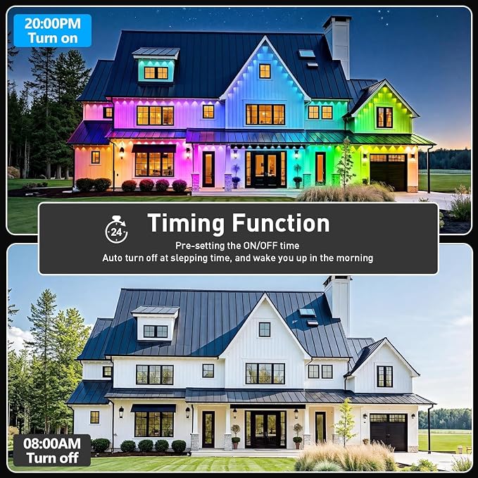 LETIANPAI 300FT Permanent Outdoor Lights,RGB Eaves Light with App Control Remote,DIY Scene Modes IP67 Waterproof Under Eave Lighting,Outdoor Lights for Decor,Garden Decor,House,Party