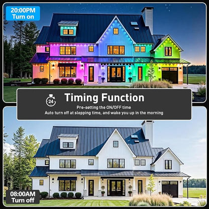 LETIANPAI 300FT Permanent Outdoor Lights,RGB Eaves Light with App Control Remote,DIY Scene Modes IP67 Waterproof Under Eave Lighting,Outdoor Lights for Decor,Garden Decor,House,Party