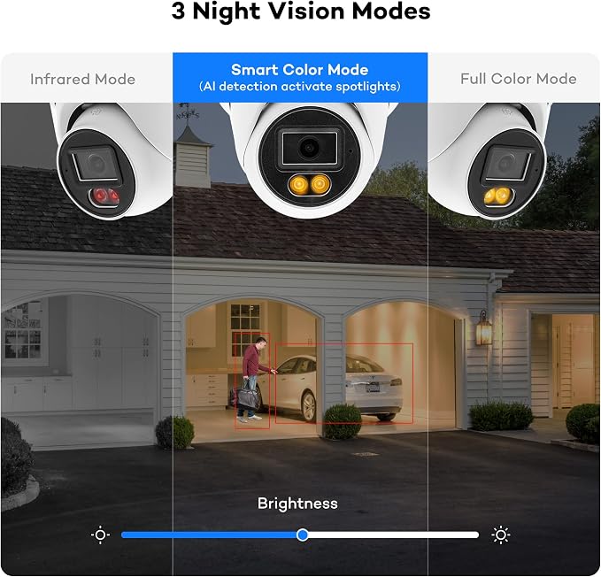 ONWOTE 8 Channel Security Camera System 6MP NVR, 4X 5MP 122° PoE IP Cameras