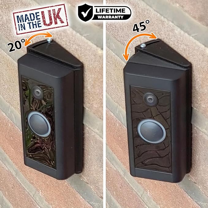 Adjustable 20 to 45 Degree Doorbell Angle Mount Compatible with Video Doorbell Wired (Model 5AT3T5) Replacement Angle Adjustment Adapter Mounting Bracket Wedge Kit