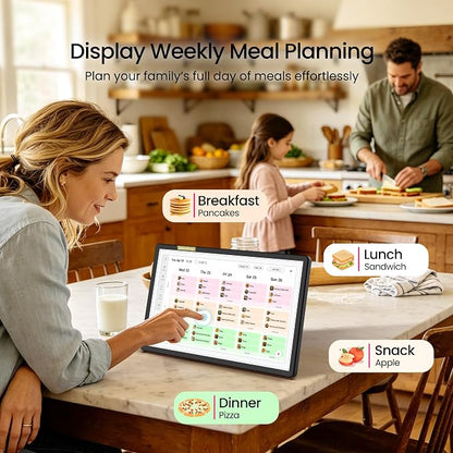 15.6" Smart Digital Calendar for Family, FHD Touchscreen Wall Calendar | App Sync No Subscription, Shared Family Planner, Meal Planning, Chore Chart, Grocery Lists, Reminders & Digital Photo Frame