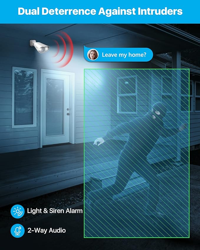 ZOSI 4PK 5MP PoE Add-on Cameras with Ethernet Cables, Human Vehicle Detection, 2-Way Audio, Color Night Vision, Waterproof Outdoor Indoor Security Camera Only Work with Same Brand 5MP 4K NVR