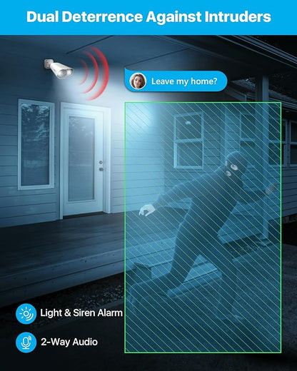 ZOSI 4PK 5MP PoE Add-on Cameras with Ethernet Cables, Human Vehicle Detection, 2-Way Audio, Color Night Vision, Waterproof Outdoor Indoor Security Camera Only Work with Same Brand 5MP 4K NVR