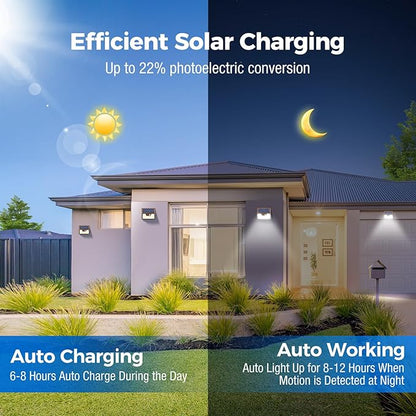 Peasur Solar Lights Outdoor Waterproof [12 Packs/140 LEDs], 3 Lighting Modes Solar Motion Sensor Light Outdoor, Ultra Bright Security Lights Outdoor Solar Lights for Outside Fence Patio Deck[Brown]