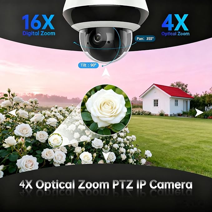 DS-2DE2A404IW-DE3 4MP Mini PTZ Outdoor POE Camera, DarkFighter (2.8-12MM) Vari-Focal Lens, 4x Optical Zoom, 120 dB True WDR, H.265+, IP66 IK10, International Version Fully Upgrade-able Firmware