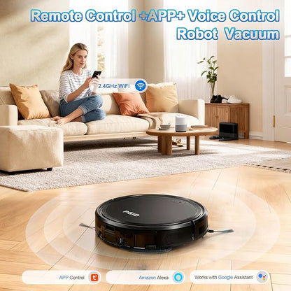 Robot Vacuum and Mop Combo, 2 in 1 Mopping Robotic Vacuum Cleaner w Schedule,Robot Vacuum Self Emptying App/Remote,5000Pa Strong Suction, Slim, Ideal for Hard Floor, Pet Hair (F7s)