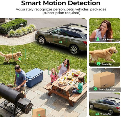 Security Cameras Wireless Outdoor 2K WiFi Wireless Cameras Battery Powered for Home Security Indoor,AI Motion Detection,Color Night Vision,Spotlight,Siren Alarm