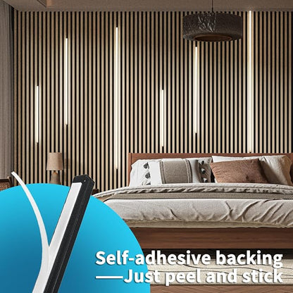 Art3d LED Recessed Strip Lighting Kit with Remote Switch, 6-Pack, White | Self-Adhesive, Low Heat, Energy Efficient, Easy to Install, Versatile Size, for Wood Slat Wall Panel, Headboards