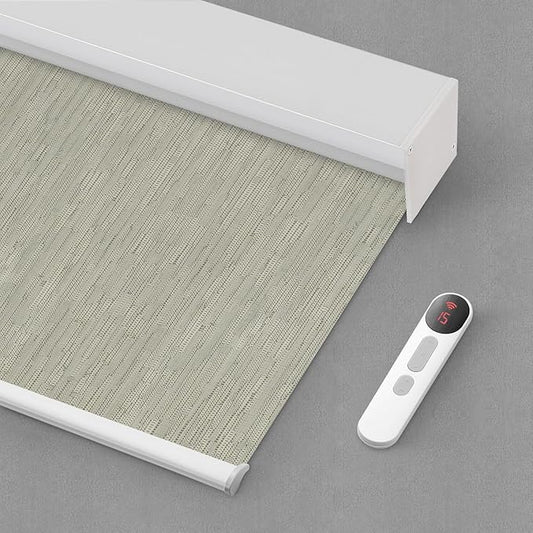 Bringnox Motorized Blinds with Remote,100% Blackout Smart Roller Blinds Compatible with Apple Homekit Google Home and Alexa Via HUB,and Customized (Safari Midnight-05)