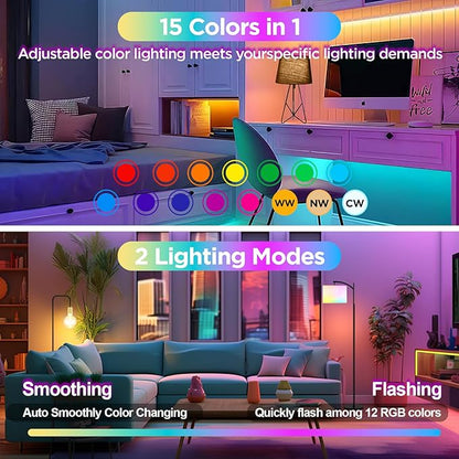 Yochoice 2-Pack E12 Rechargeable Battery Operated Light Bulb with Remote, Dimmable LED Bulb with 15 Colors Selectable & 3 Timer, Wireless Detachable Puck Light Bulb for Wall Sconce, Non-Hardwired