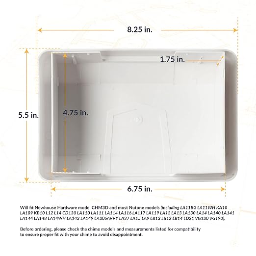 Newhouse Hardware CHM3DCOVER Door Chime Cover Only, Fits Most Nutone Models, White