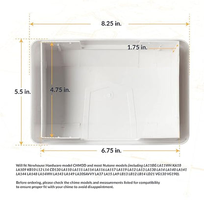 Newhouse Hardware CHM3DCOVER Door Chime Cover Only, Fits Most Nutone Models, White