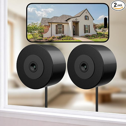 Septekon 3MP Window Security Camera, Through Glass Indoor 5GHz WiFi Camera | No-Drill, 5G&2.4G WiFi, Full Color Night Vision, Anti-Glare, AI Smart Detection, 2-Way Audio, SD/Cloud
