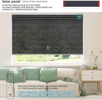 SmartWings Motorized Light Filtering Shades, Work with Matter Homekit Z-Wave Zigbee Alexa Google, 50% Blackout PVC Free Smart Blinds for Windows Cordless Window Shades with Remote Customized, Black