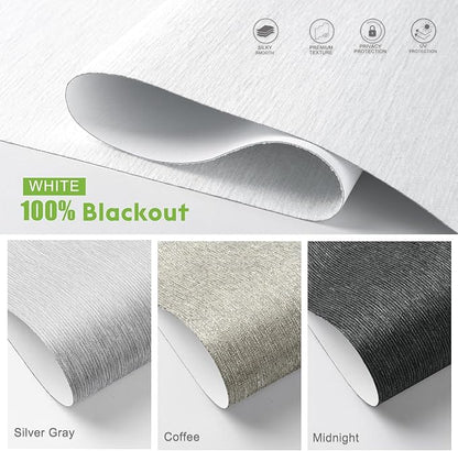 Motorized Blinds with Remote，100% Blackout Smart Blinds Motorized Roller Shades Compatible with Alexa Automatic Blinds for Windows Electric Window Blinds Customized Size White