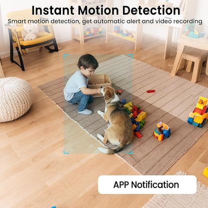 vebiliki Indoor Camera, 4K Security Camera, Wireless Camera, Real-Time Recording, AI Motion Detection, Support Cloud & TF Storage, Auto Night Vision, WiFi Cameras for Home Security, 2.4G WiFi Only