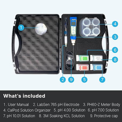 Apera Instruments PH60Z-MT Smart Handheld pH Meter Tester Kit for Raw or Frozen Meats with LabSen 765 pH/Temp. Blade Spear Electrode