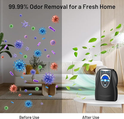Ozone Machine Generator, 500mg/h Portable Ozone Machine for Home, Kitchen, Office, Cleaning Water, Fruits and Vegetables,Multifunctional with Timer, Black