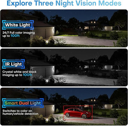 Real 4K Outdoor Turret PoE Camera - 8MP Active Deterrent IP Camera w/Smart Color Night (98ft), 2-Way Audio, Human/Vehicle Detection, Full Metal IP67, 127° Wide Angle, 120dB WDR