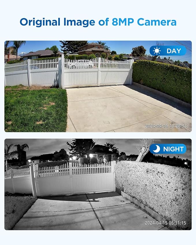 4COVR PoE Security Camera System with Monitor 4K, AI Human/Vehicle Detection, 8 Channel 8MP NVR with Monitor Pre-Installed 2TB HDD, 6Pcs 8MP Wired Bullet IP Camera IP67 Night Vision, LY37EX8MU806