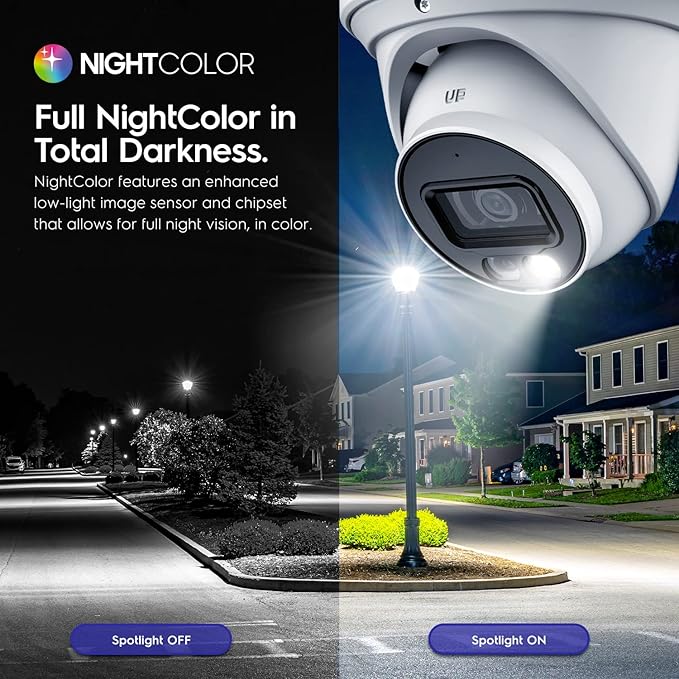 Amcrest Refurbished 4K (8MP) IP PoE AI Camera, 49ft Nightcolor, Security Outdoor Turret Camera, Human Detection, Active Deterrent, 4K@15fps REP-IP8M-2779EW-AI (White) (Renewed)