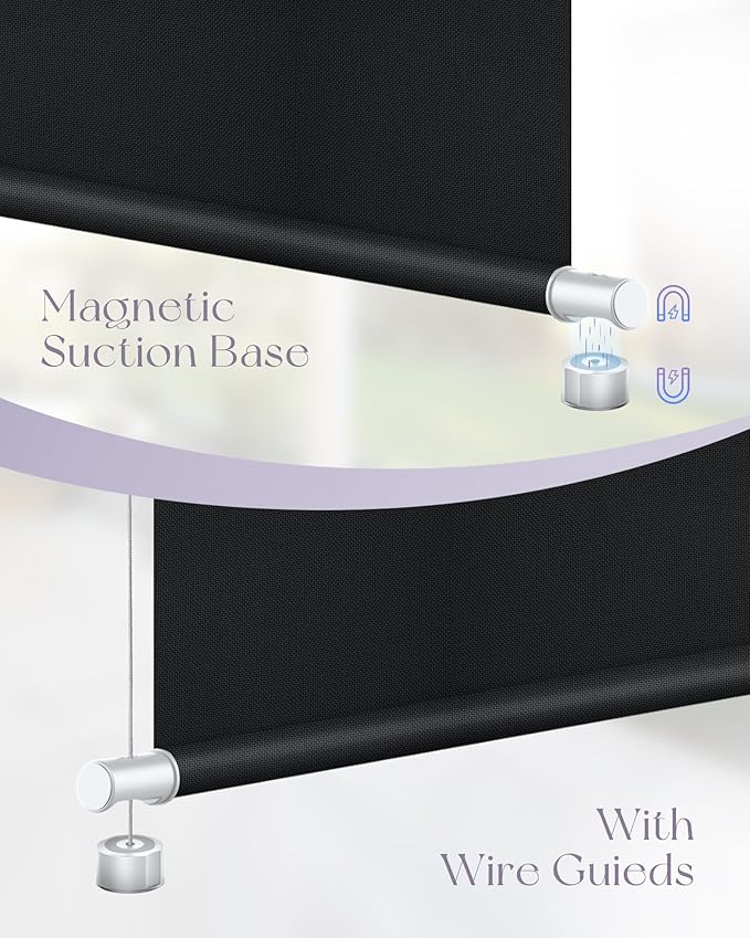 Graywind Motorized Outdoor Roller Shades for Patio Work with Alexa Google Smart Sun Shades Exterior Solar Powered Blinds Electric for Patio Outside, Custom Size (5% Openness Black)