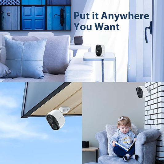 Zmodo Outdoor Wireless Security Camera -Wire-Free, Rechargeable, Battery Powered Indoor Camera 100-degree view,Night Vision, Motion Detection,2-Way Audio, IP65 Waterproof, Cloud/SD Storage,Alexa-Ready