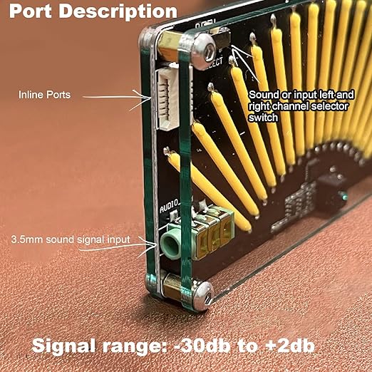 Audio Level Indicator, Voice Controlled Music Level Indicator with Adjustable Light Speed Controls for Home Stereo System