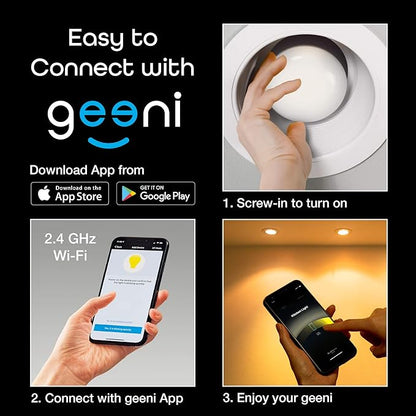 Geeni LUX DROP Wi-Fi LED Light Bulb, Tunable White (2700K-6500K), 1-Pack – Dimmable BR30 Bulb, 65-Watt Equivalent – No Hub Required – Works with Amazon Alexa, Google Assistant