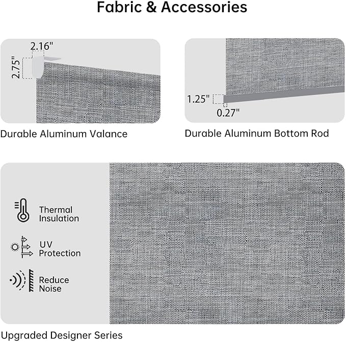 Motorized Coupled Shades, Light Filtering Smart Blinds for Large Windows Automatic Blinds Compatible with Alexa, Electric Roller Shades Customized for Living Room Home Office(Smoky Grey)