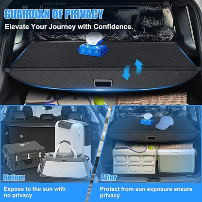 AUXKO Retractable Cargo Cover for BMW X3 2024-2018, Trunk Cargo Cover Luggage Security Shade Cover for 2024 2023 2022 2021 BMW X3 Shielding Shade Anti-Peeping Luggage Privacy Screen, Carbon Fiber