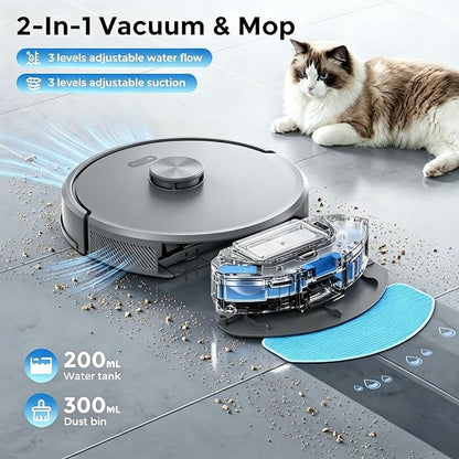 Kilgone Robot Vacuum and Mop Combo, Tangle-Free Powerful Suction, Robotic Vacuum Cleaner - Alexa & App Scheduling, Long Runtime, Automatic Robot Vacuum Cleaners for Home