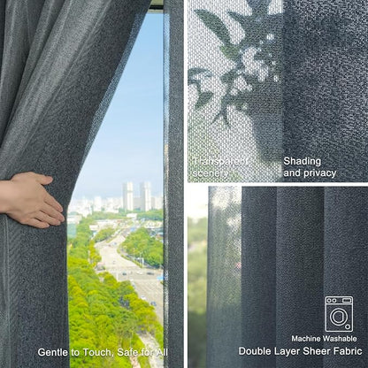 Motorized Sheer Vertical Blinds Work with Alex Google Home, Light Filtering Smart Vertical Blind Sliding Door Blinds Remote Control Blinds for Sliding Glass Door Customize(Elegant Denim Blue)