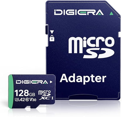 DIGIERA 128GB CT100 microSDXC UHS-I Memory Card with Adapter - up to 100MB/s, C10, U3, V30, 4K UHD, A2, Micro SD Card for Smartphones, Tablets, Cameras, Gaming Consoles, and Drones (1 Pack)
