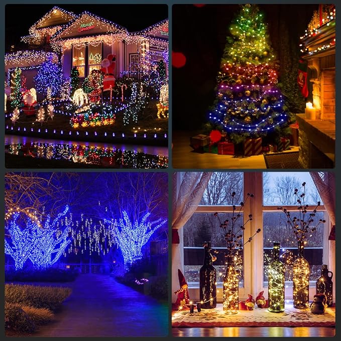 BTF-LIGHTING RGB IC WS2812B USB Twinkle Smart Fairy Light String 32.8FT 100pixel Transparent Wire Music Bluetooth Mesh APP IR Remote DIY Control Sync Color Chasing IP65 For Christmas Tree Bedroom DC5V