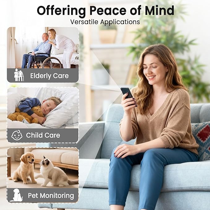 vebiliki Indoor Camera, 4K Security Camera, Wireless Camera, Real-Time Recording, AI Motion Detection, Support Cloud & TF Storage, Auto Night Vision, WiFi Cameras for Home Security, 2.4G WiFi Only