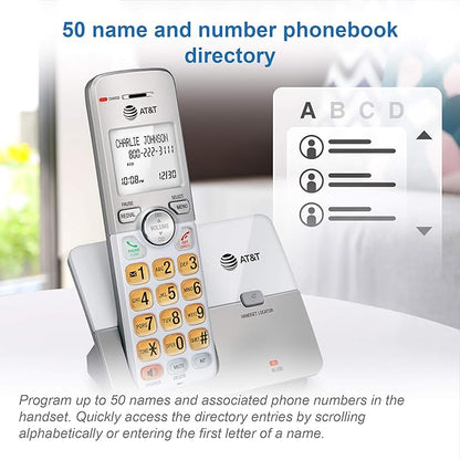 AT&T EL51103 DECT 6.0 Cordless Phone, Full-Duplex Speakerphone, Extra-Large Backlit Display & Lighted Keypad, Caller ID/Call Waiting, Eco Mode